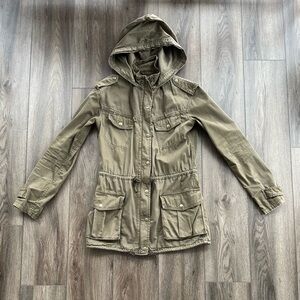 Aritzia Olive Green Trooper Hooded Jacket XXXS
